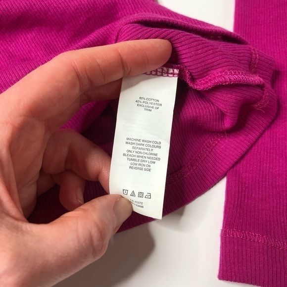 𝅺BUNDLE Joe Fresh Turquoise Baseball Varsity & Fuchsia Ribbed Button Shirts L/XL - Picture 9 of 13